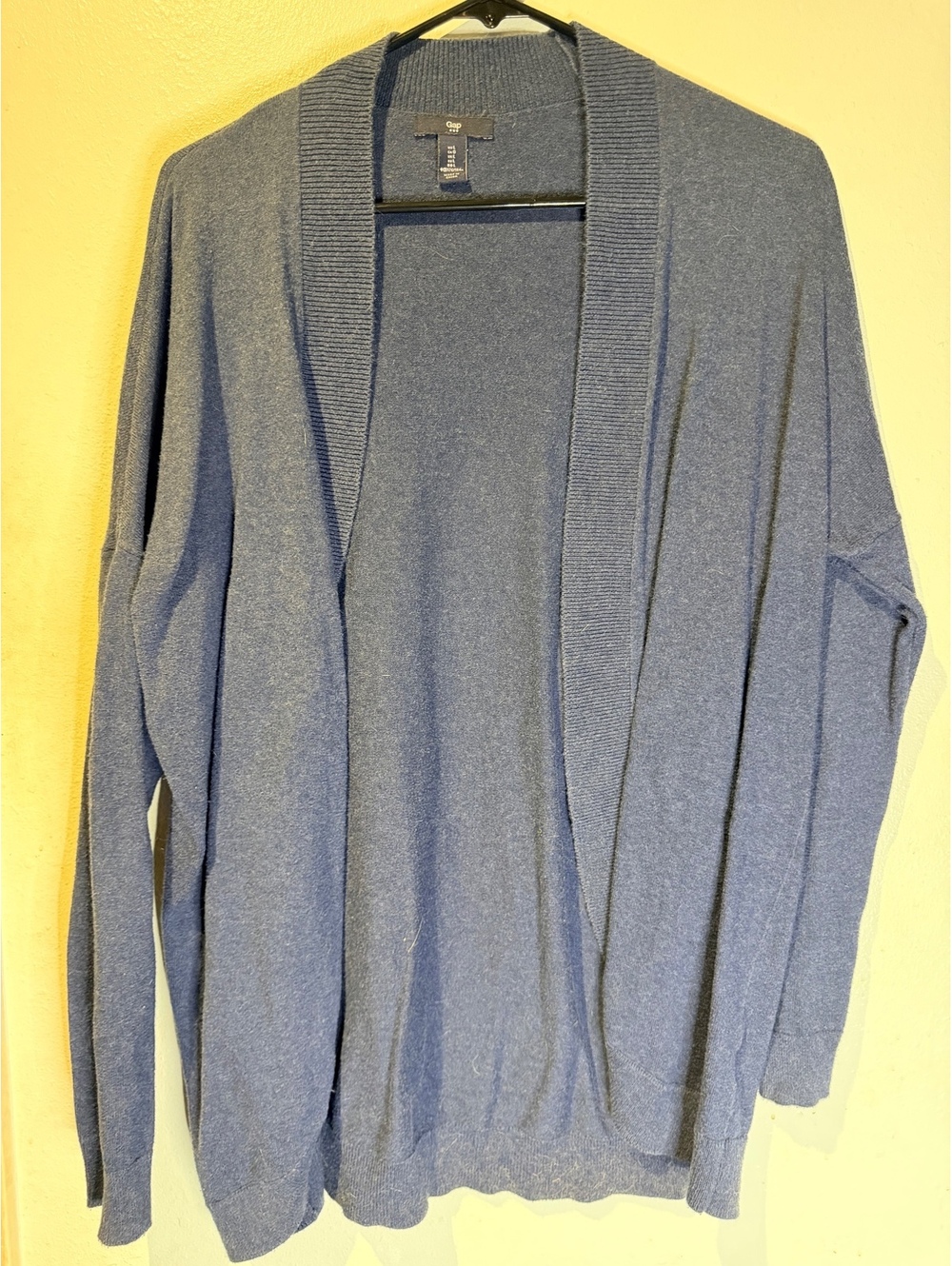 Gap Men's Large Blue Cotton Open Front Cardigan Sweater